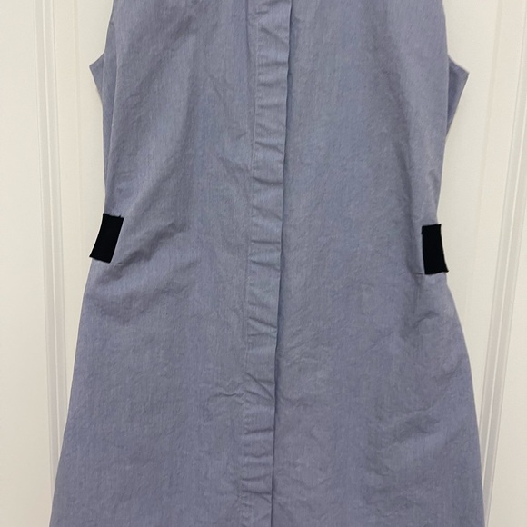 & OTHER STORIES A-Line Cotton Blue Chambray Bow Front Dress Size 2 - Picture 9 of 14